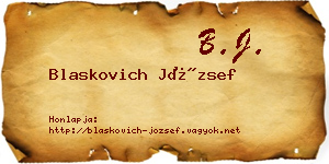 Blaskovich József névjegykártya